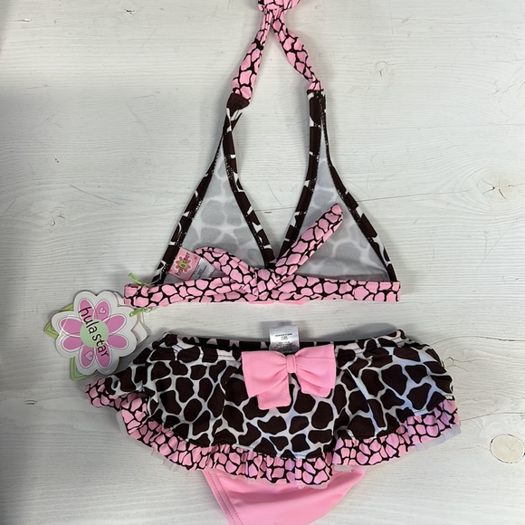 NWT Hula Star Leopard Pattern Triangle Bikini Kids - Picture 4 of 6